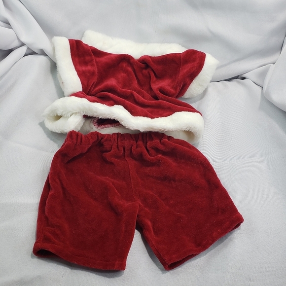 Teddy Ruxpin Christmas Santa Claus Outfit Top Pants Velvet Vintage 80s - Picture 3 of 5